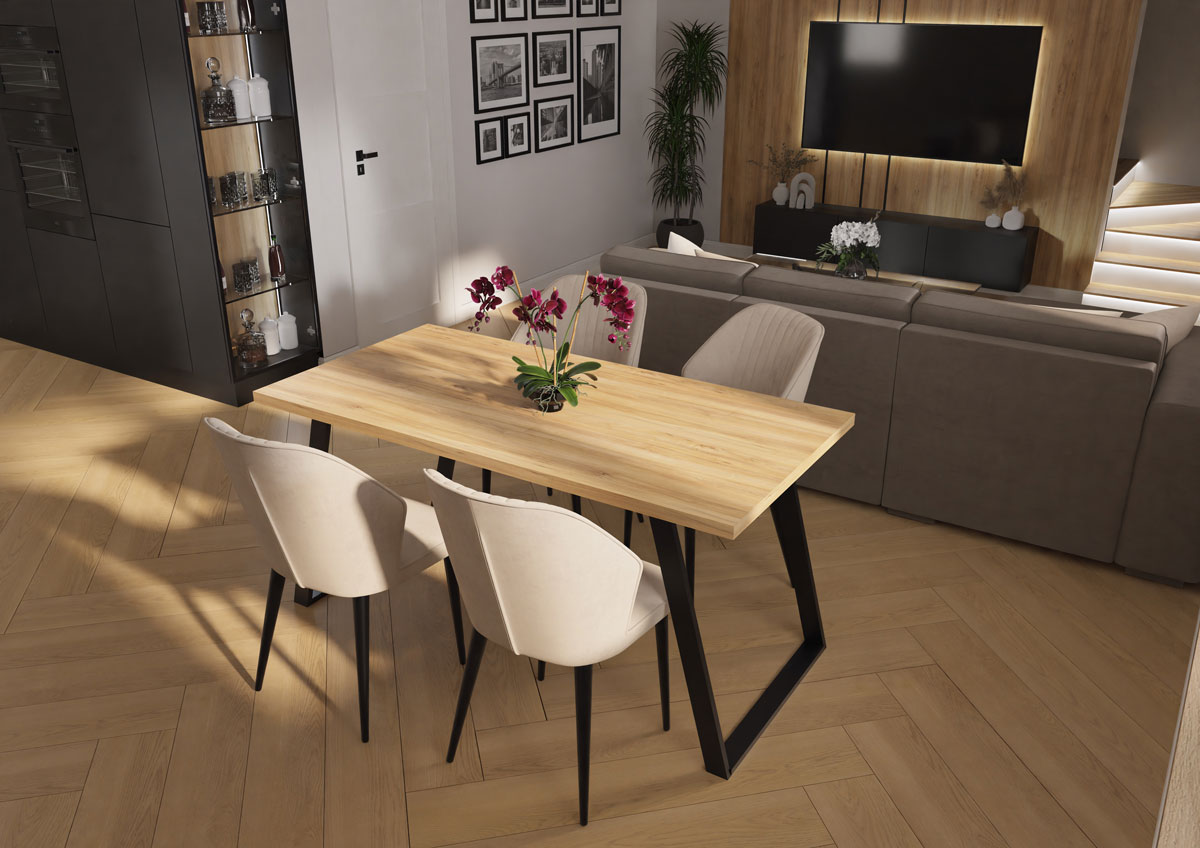 salon szara sofa i telewizor