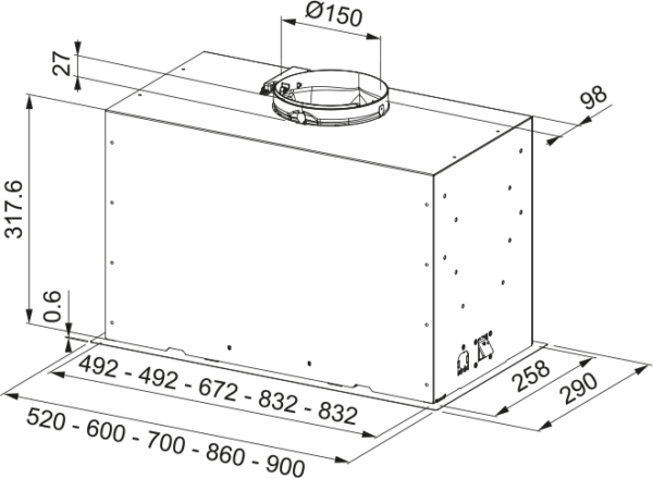 image Okap Box Flush Premium FBFP KL