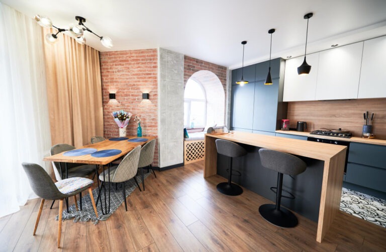 mała kuchnia w stylu loft