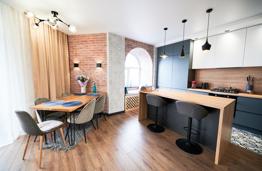 mała kuchnia w stylu loft